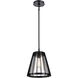 Open Louvers 1 Light 10 inch Matte Black Pendant Ceiling Light