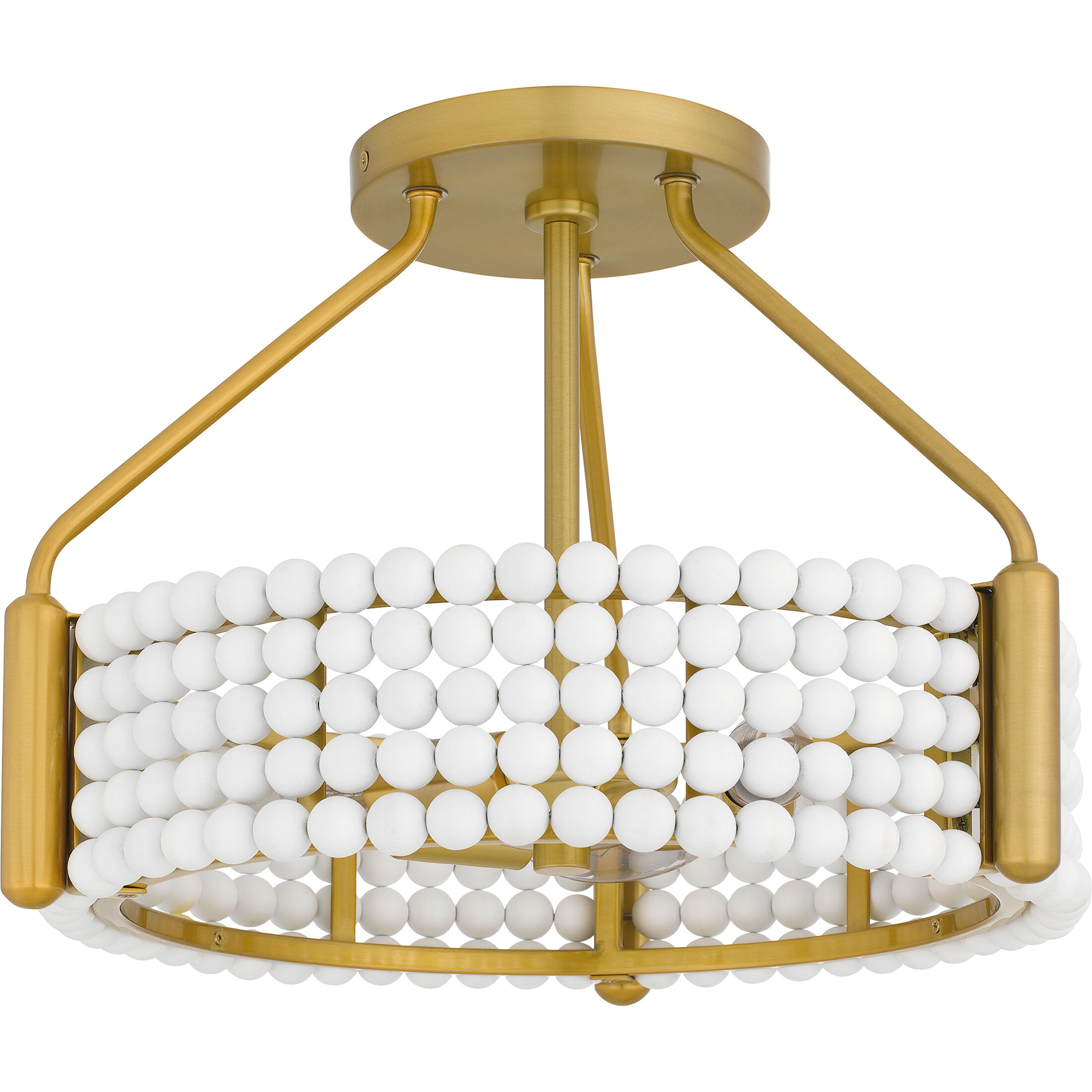 Molly 3 Light 16 inch Brushed Gold Semi-Flush Mount Ceiling Light, Medium