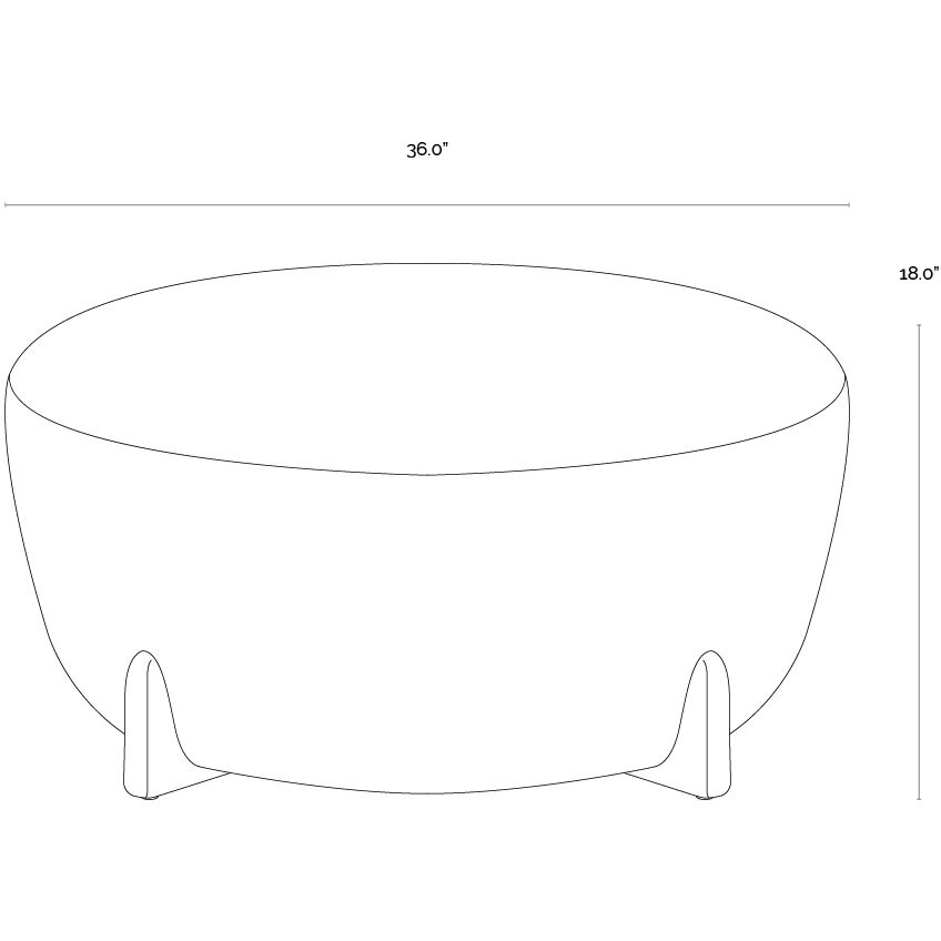 Cyan 18 inch Natural / Merino Pearl Ottoman