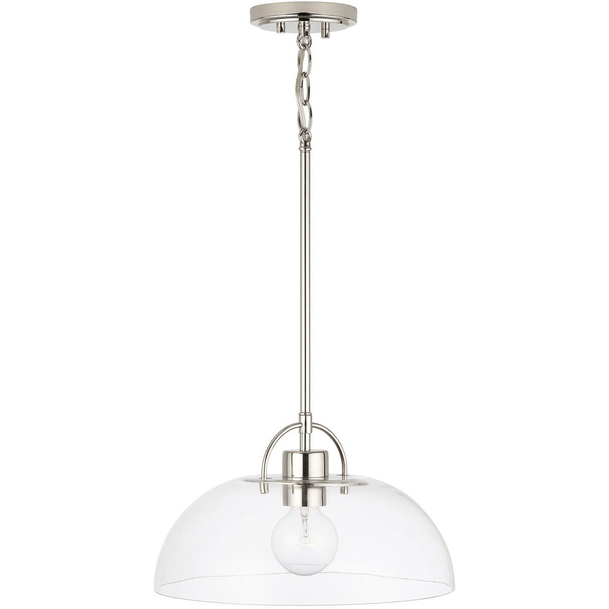 Elijah 1 Light 14 inch Polished Nickel Pendant Ceiling Light