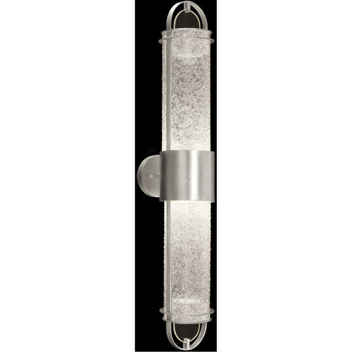 Bond LED 6 inch Silver Sconce Wall Light in Diamond Blanket Studio Glass
