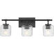 Landon 3 Light 24 inch Matte Black Vanity Wall Light