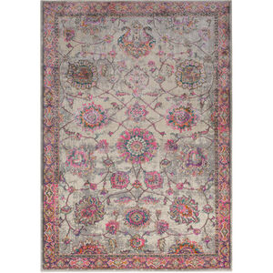 Marrakesh 114 X 79 inch Pink and Gray Area Rug, Polyester and Polypropylene