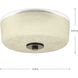 Alexa 2 Light 12 inch Antique Bronze Flush Mount Ceiling Light in Etched Umber Linen with Clear Top