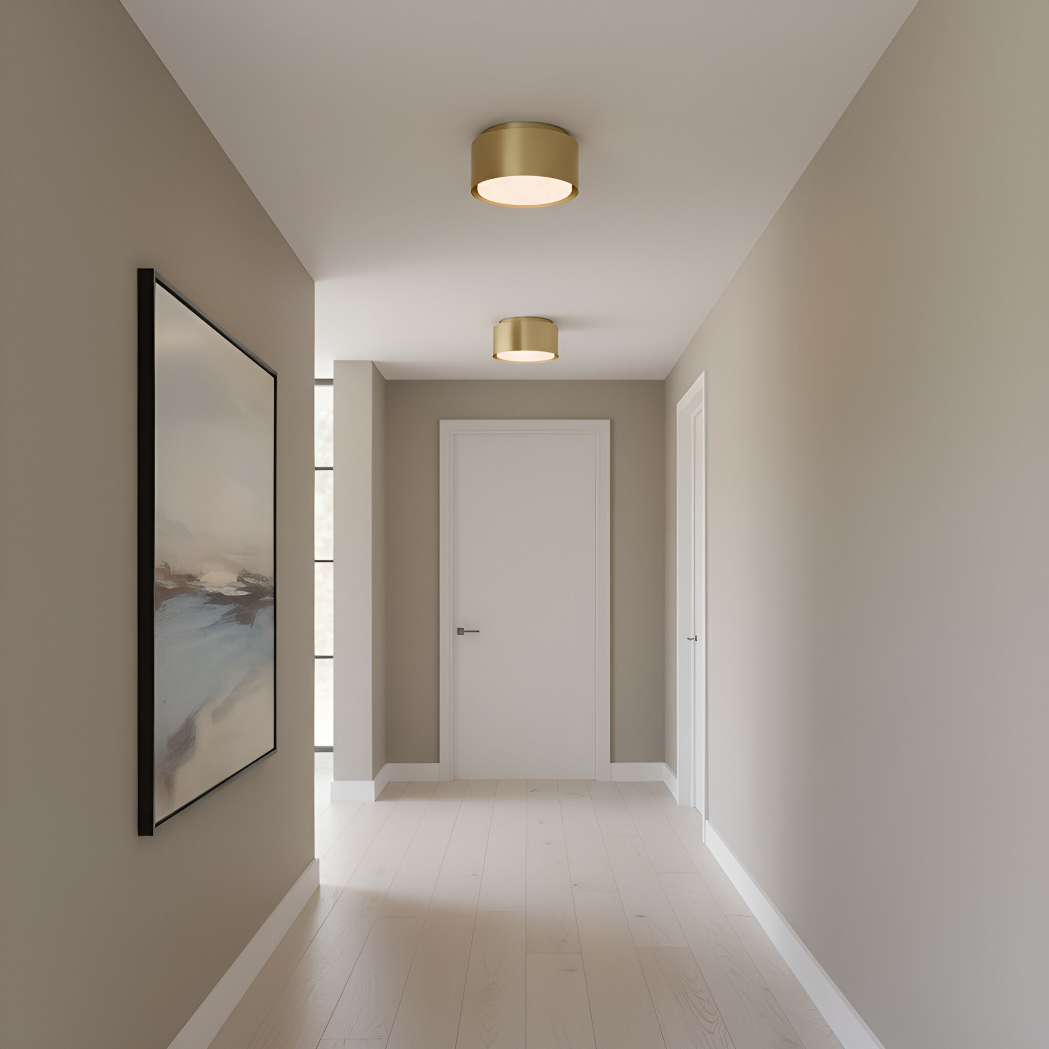 Drew & Jonathan Dartmore 1 Light 10 inch Satin Brass Flush Mount Ceiling Light, Small