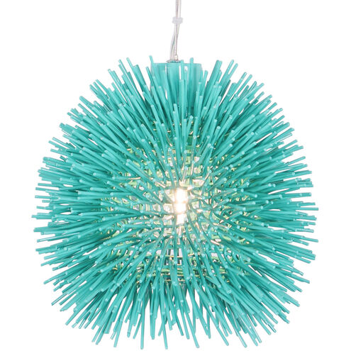 Urchin 1 Light 9 inch Aqua Velvet Mini Pendant Ceiling Light