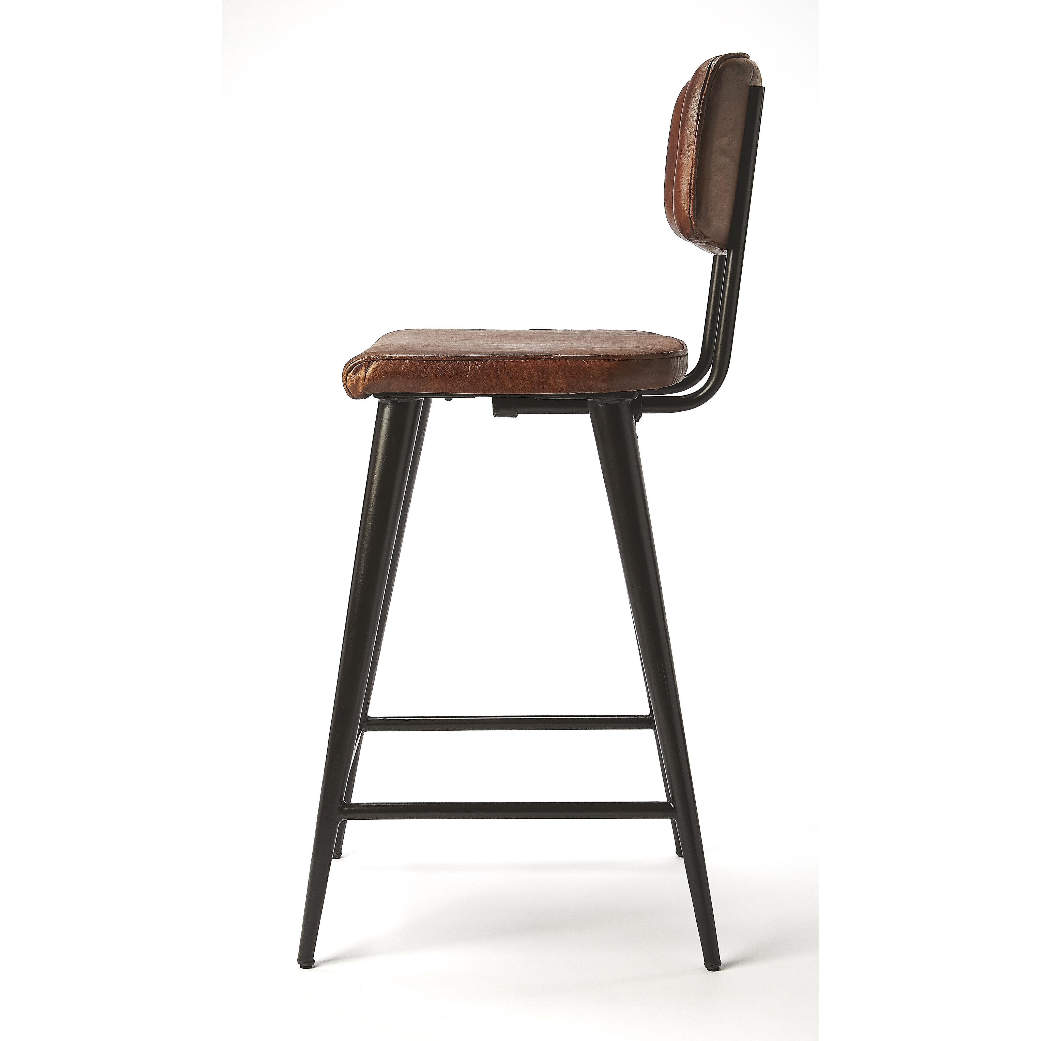Industrial Chic Saddle  39 inch Brown Leather Barstool