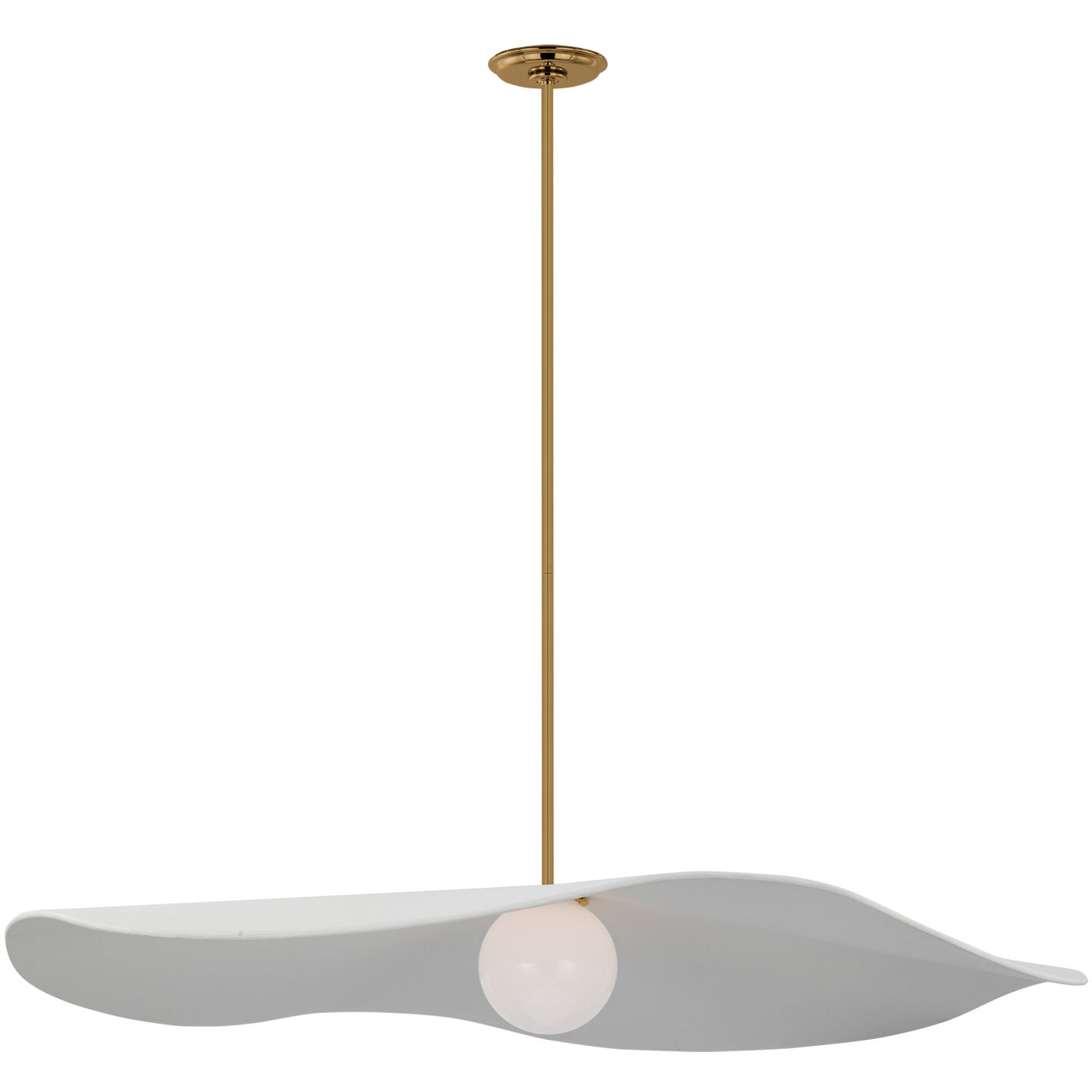 Windsor Smith Mahalo LED 40 inch Hand-Rubbed Antique Brass Pendant Ceiling Light in Matte White