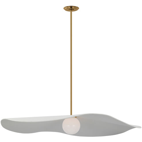 Windsor Smith Mahalo LED 40 inch Hand-Rubbed Antique Brass Pendant Ceiling Light in Matte White