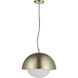 Angelo LED 15.75 inch Champagne and Etched White Pendant Ceiling Light