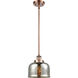 Ballston Bell LED 8 inch Antique Copper Mini Pendant Ceiling Light, Large Bell