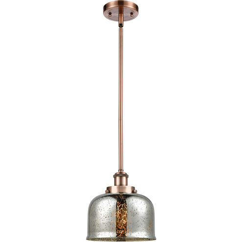 Ballston Bell LED 8 inch Antique Copper Mini Pendant Ceiling Light, Large Bell