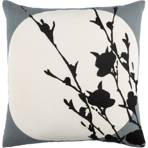 Harvest Moon 22 X 22 inch Charcoal and Cream Throw Pillow