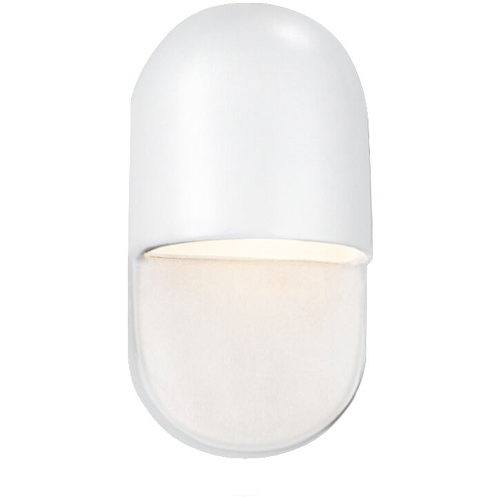 Ambiance Collection - Capsule LED 5 inch Gloss White (outside and inside of fixture) Outdoor Wall Sconce, Form+Finish+Function