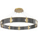 Parallel LED Gilded Brass Chandelier Ceiling Light, Ring