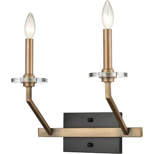 Raleigh LED 12.5 inch Black Brushed Brass Sconce Wall Light