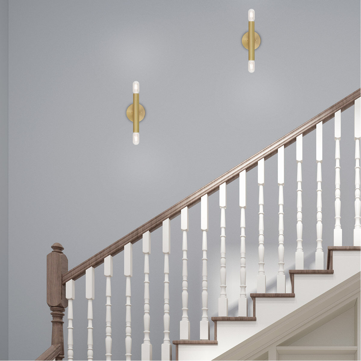 Copenhagen 2 Light 5 inch Satin Brass ADA ADA Wall Sconce Wall Light