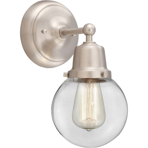 Aditi Beacon 1 Light 6 inch Brushed Satin Nickel Sconce Wall Light, Aditi