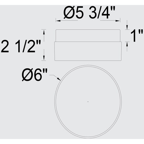 Sunspot LED 6 inch Brushed Stainless Steel Outdoor Flush Mount
