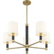 Conrad 5 Light 28 inch Warm Brass with Black Marble Chandelier Ceiling Light