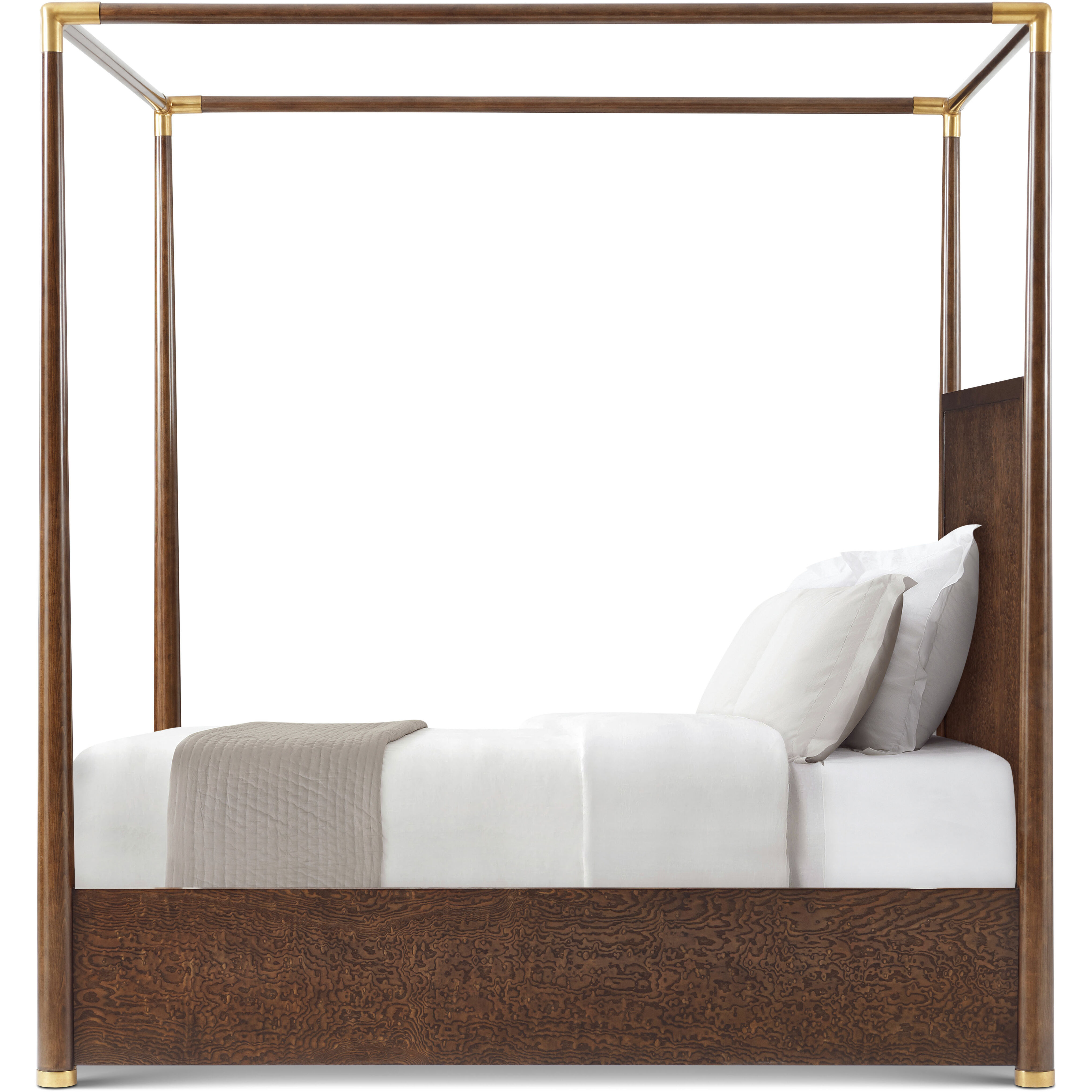 Kesden Pyramid Brown Poster US King Bed, Wooden