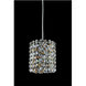 Milieu Mini Pendant 1 Light 5.5 inch Chrome Mini Pendant Ceiling Light in Firenze Clear with Crystal Blue AB Accents