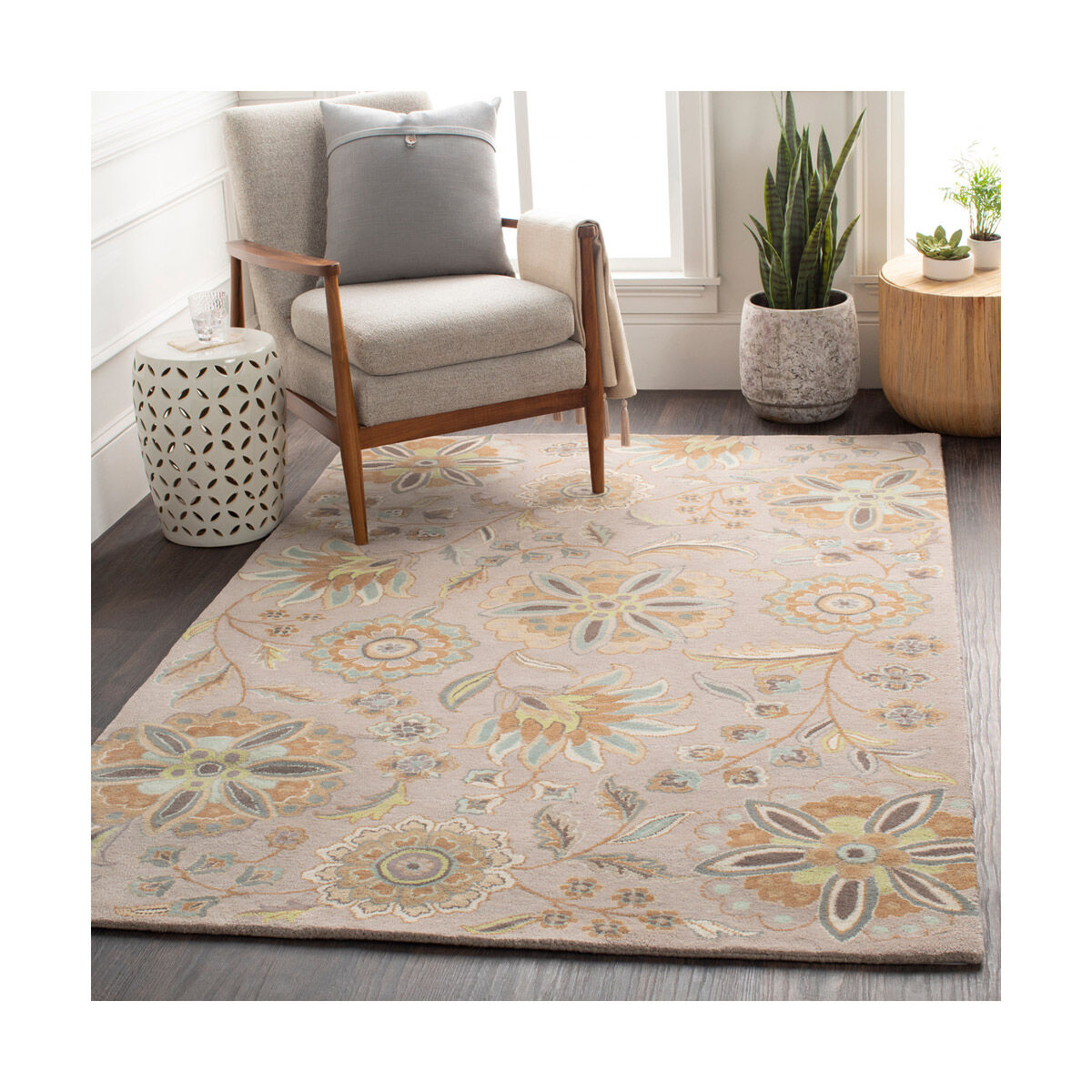 Athena 168 X 120 inch Sky Blue/Camel/Tan/Dark Green/Sage/Beige/Taupe Rugs, Wool