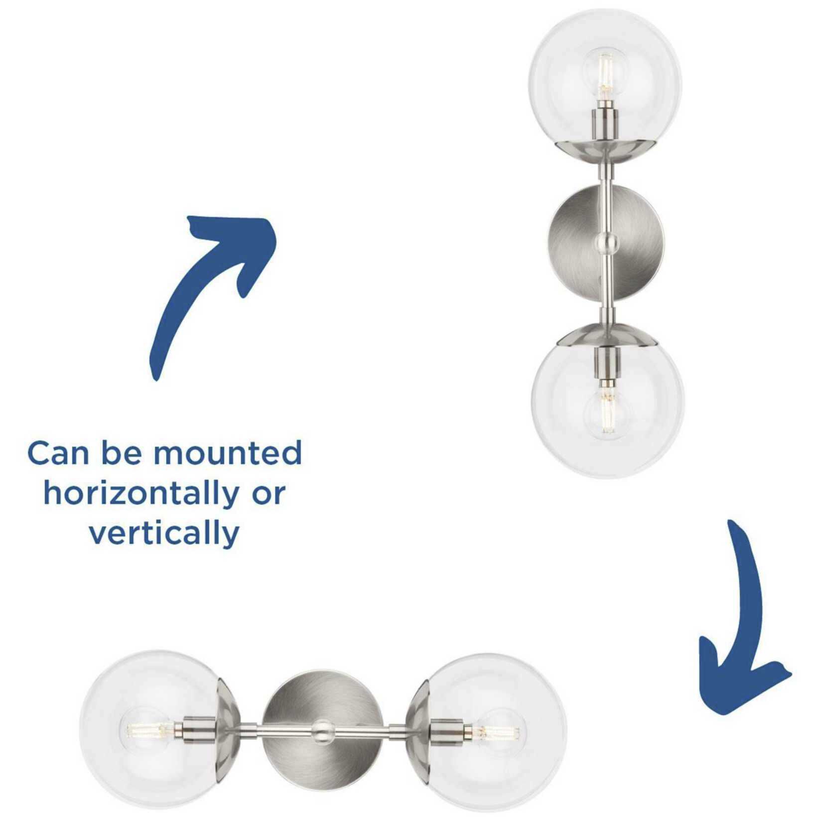 Atwell 2 Light 6.75 inch Brushed Nickel Wall Sconce Wall Light