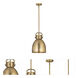 Newton Bell 1 Light 10 inch Brushed Brass Pendant Ceiling Light