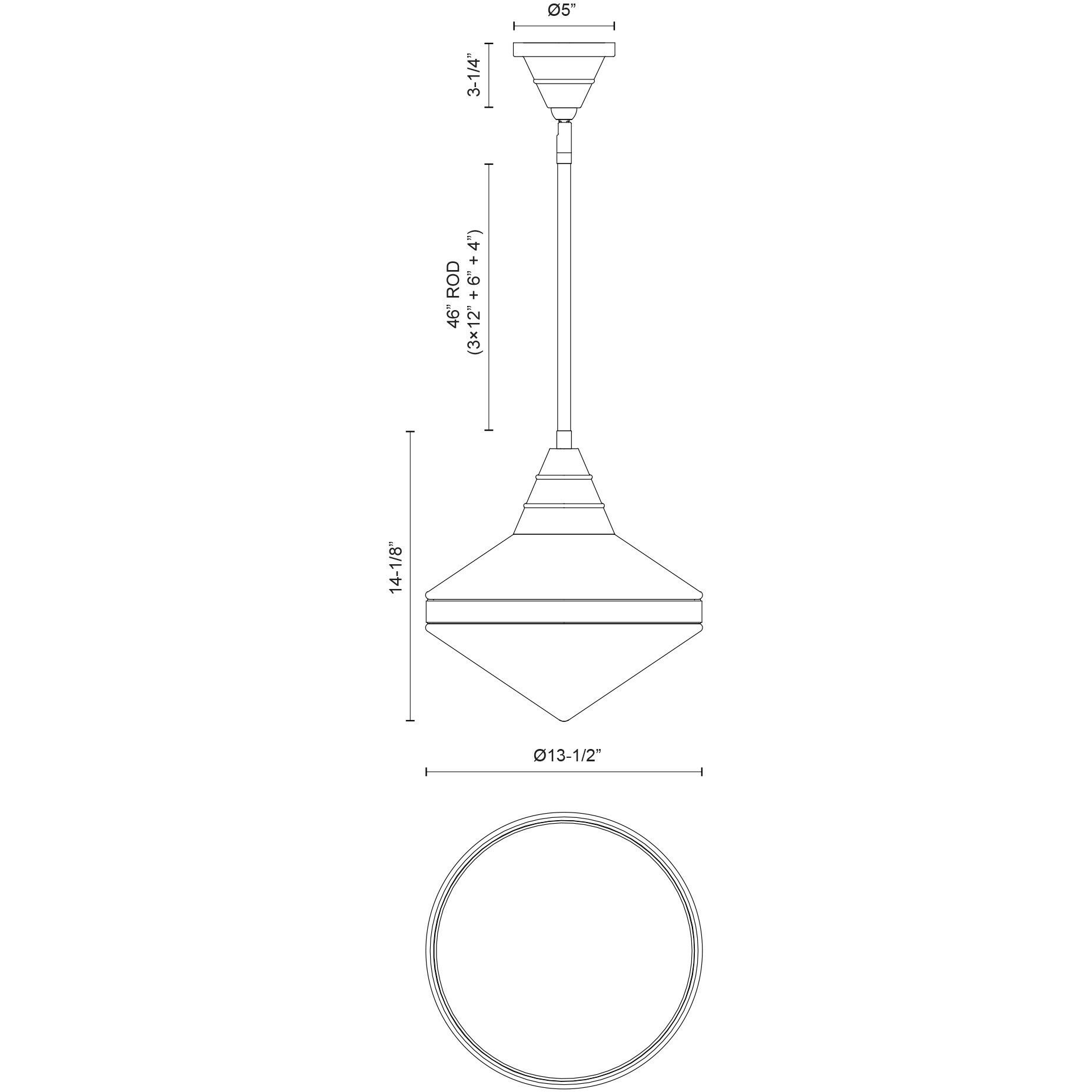 Willard Pendant Ceiling Light in Vintage Brass, Clear Prismatic Glass