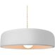 Radiance Collection - Spire Pendant Ceiling Light in Brushed Nickel, Replaceable Bulb, Beige Twist Cord, Gloss White (outside and inside of fixture), 16W x 4.5H, Form+Finish+Function