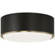 Carlton 3 Light 15.5 inch Matte Brass and Black Flush Mount Ceiling Light