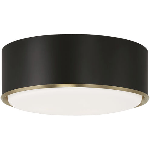 Carlton 3 Light 15.5 inch Matte Brass and Black Flush Mount Ceiling Light