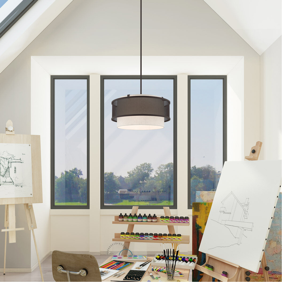 Braddock 4 Light 20 inch Bronze Pendant Chandelier Ceiling Light