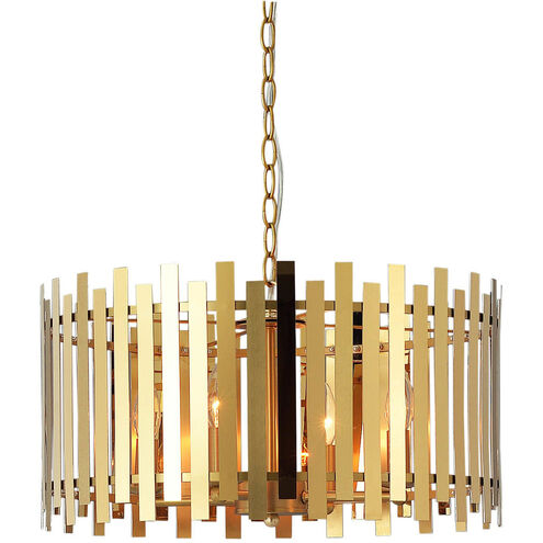 Picket 4 Light 23 inch Shiny Gold And Matte Gold Pendant Ceiling Light