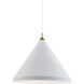 Dorothy 1 Light 24 inch White With Gold Detail Pendant Ceiling Light