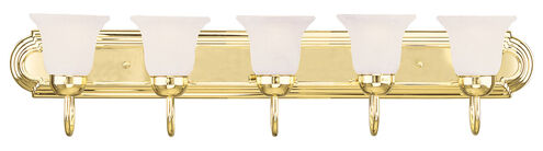 Riviera 5 Light 36 inch Polished Brass Bath Vanity Wall Light