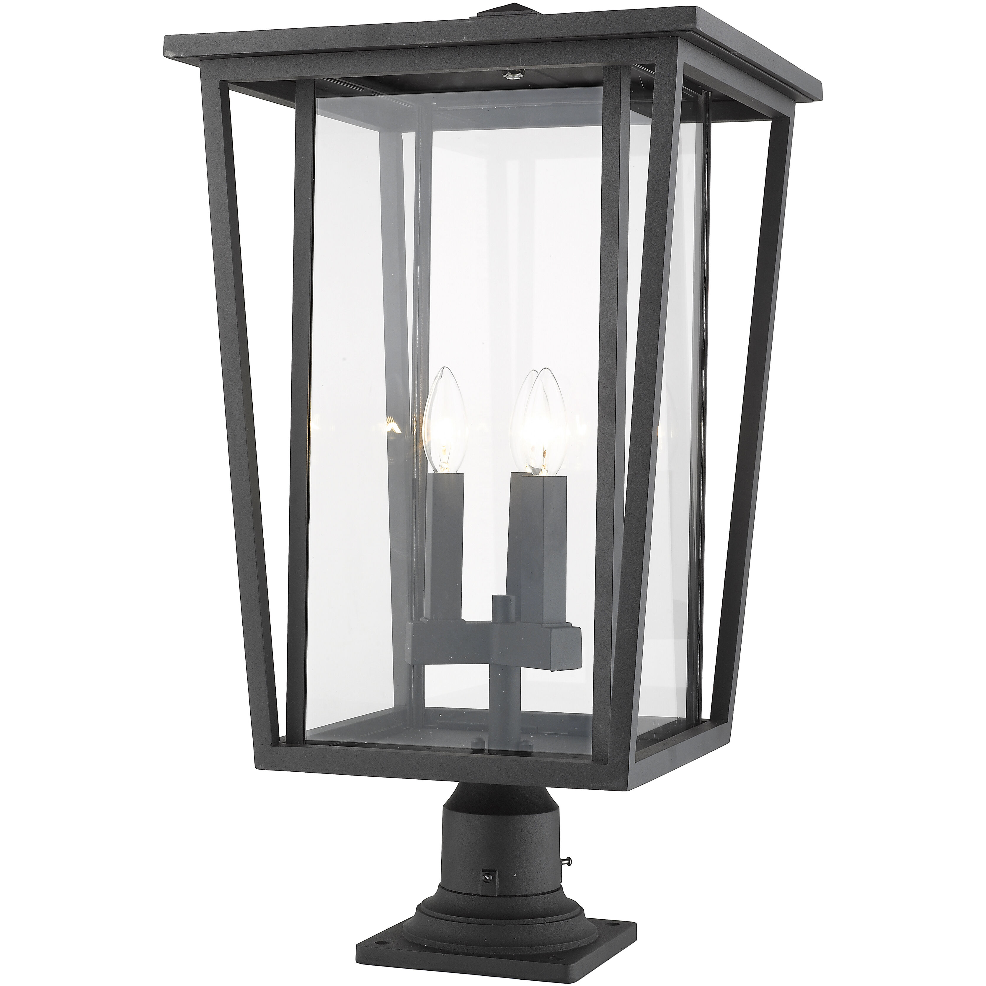 Seoul 3 Light 25.75 inch Black Outdoor Pier Mounted Fixture in 20.25