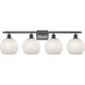 Ballston White Mouchette 4 Light 38 inch Oil Rubbed Bronze Bath Vanity Light Wall Light