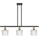 Ballston Niagra LED 36 inch Black Antique Brass Island Light Ceiling Light, Ballston