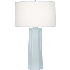 Robert Abbey Mason 26 inch 150 watt Baby Blue with Polished Nickel Table Lamp Portable Light in Oyster Linen 966 - Open Box