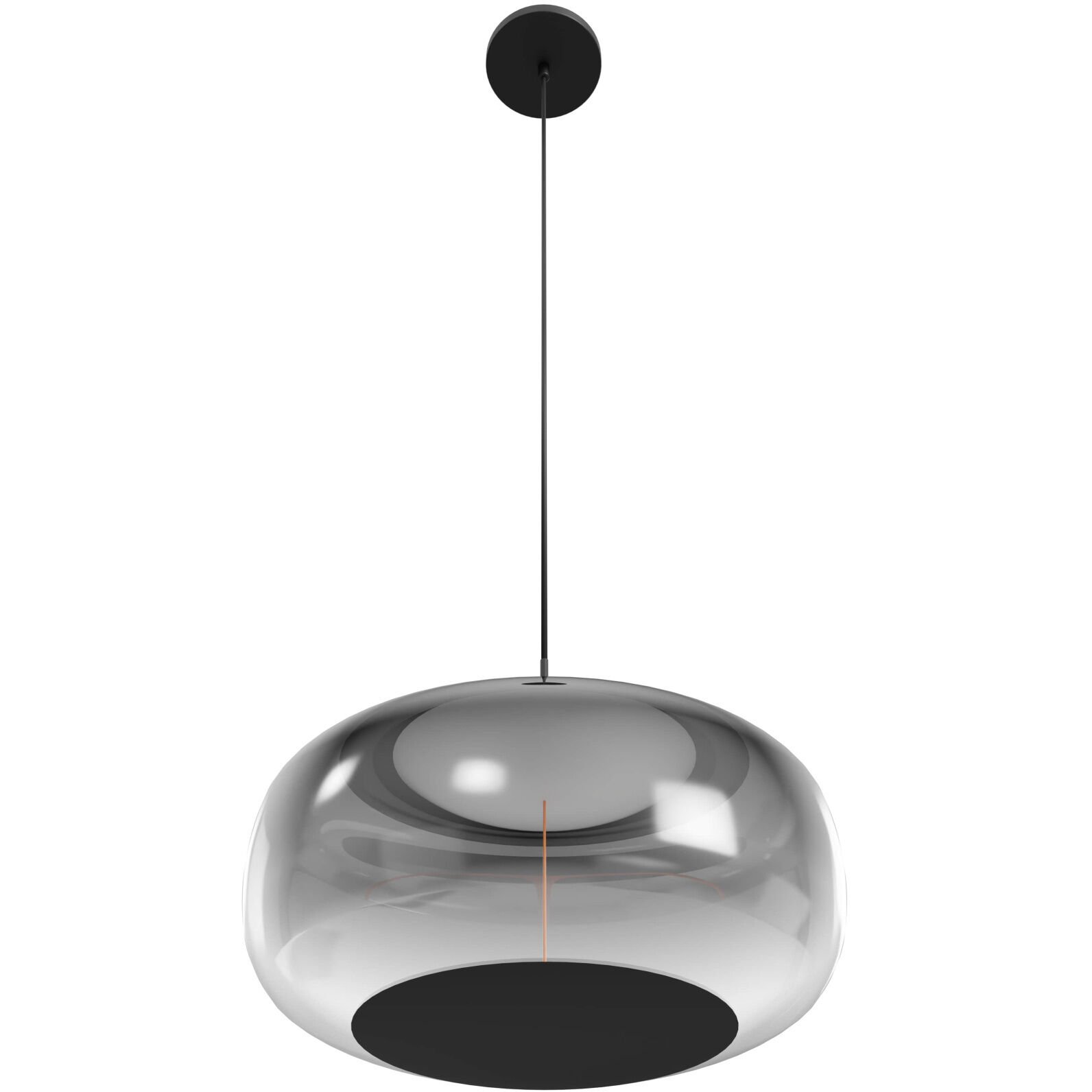 Monaco LED 12 inch Black+Smoky Pendant Ceiling Light