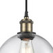 Ballston Athens LED 8 inch Black Antique Brass Mini Pendant Ceiling Light, Ballston