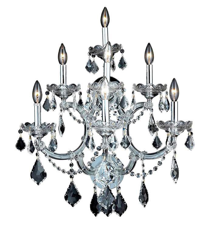 Maria Theresa 7 Light 22 inch Chrome Wall Sconce Wall Light in Clear, Royal Cut