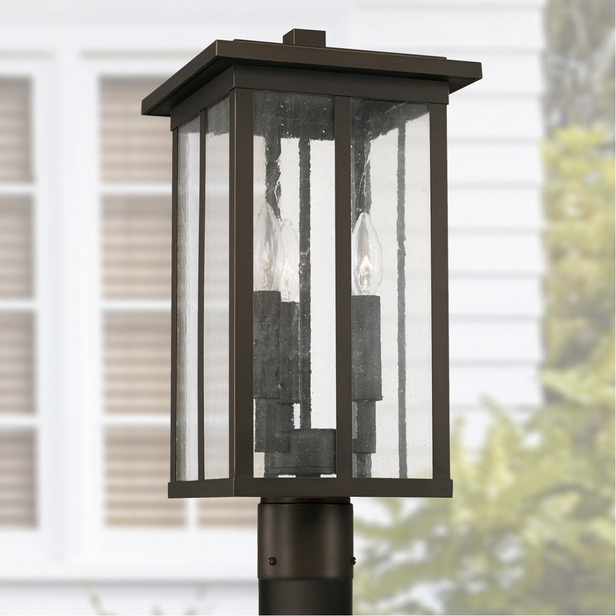 Barrett 3 Light 19 inch Oiled Bronze Outdoor Post Lantern