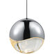 Grapes LED 4 inch Polished Chrome Pendant Ceiling Light in Clear Glass Lens 