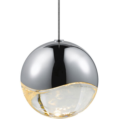 Grapes LED 4 inch Polished Chrome Pendant Ceiling Light in Clear Glass Lens