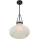 Traditional 1 Light 15 inch Matte Black Pendant Ceiling Light