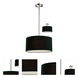 Albion 3 Light 16 inch Brushed Nickel Pendant Ceiling Light in Black Fabric