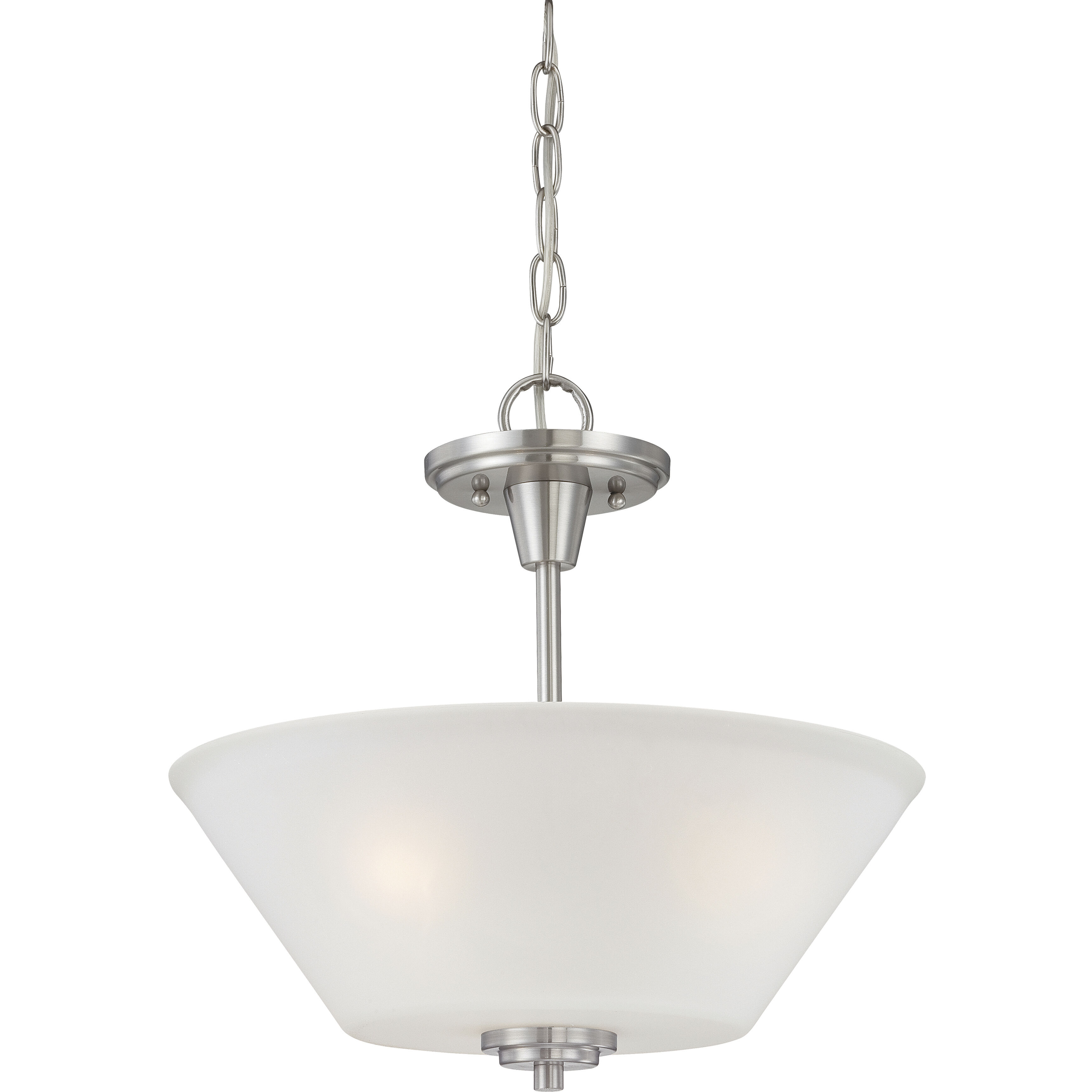 Pittman 2 Light 15 inch Brushed Nickel Semi Flush Mount Ceiling Light